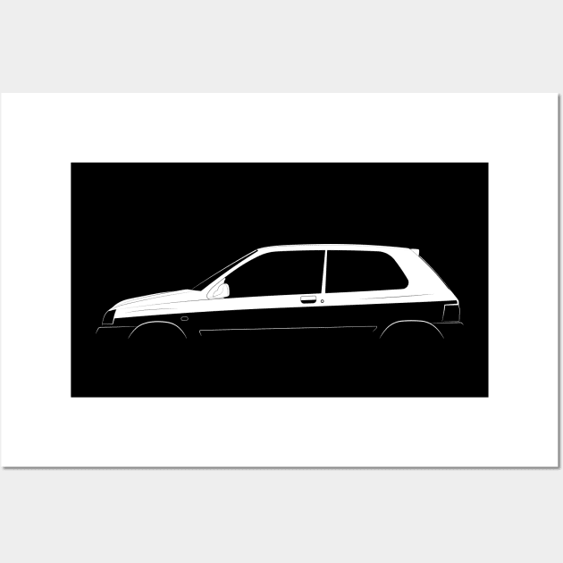 Renault Clio Williams Silhouette Wall Art by Car-Silhouettes